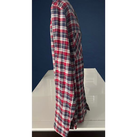 New UNIONBAY Men’s XL Flannel Shirt Hoodie Red Plaid Button Down Long Sleeve - Picture 5 of 12